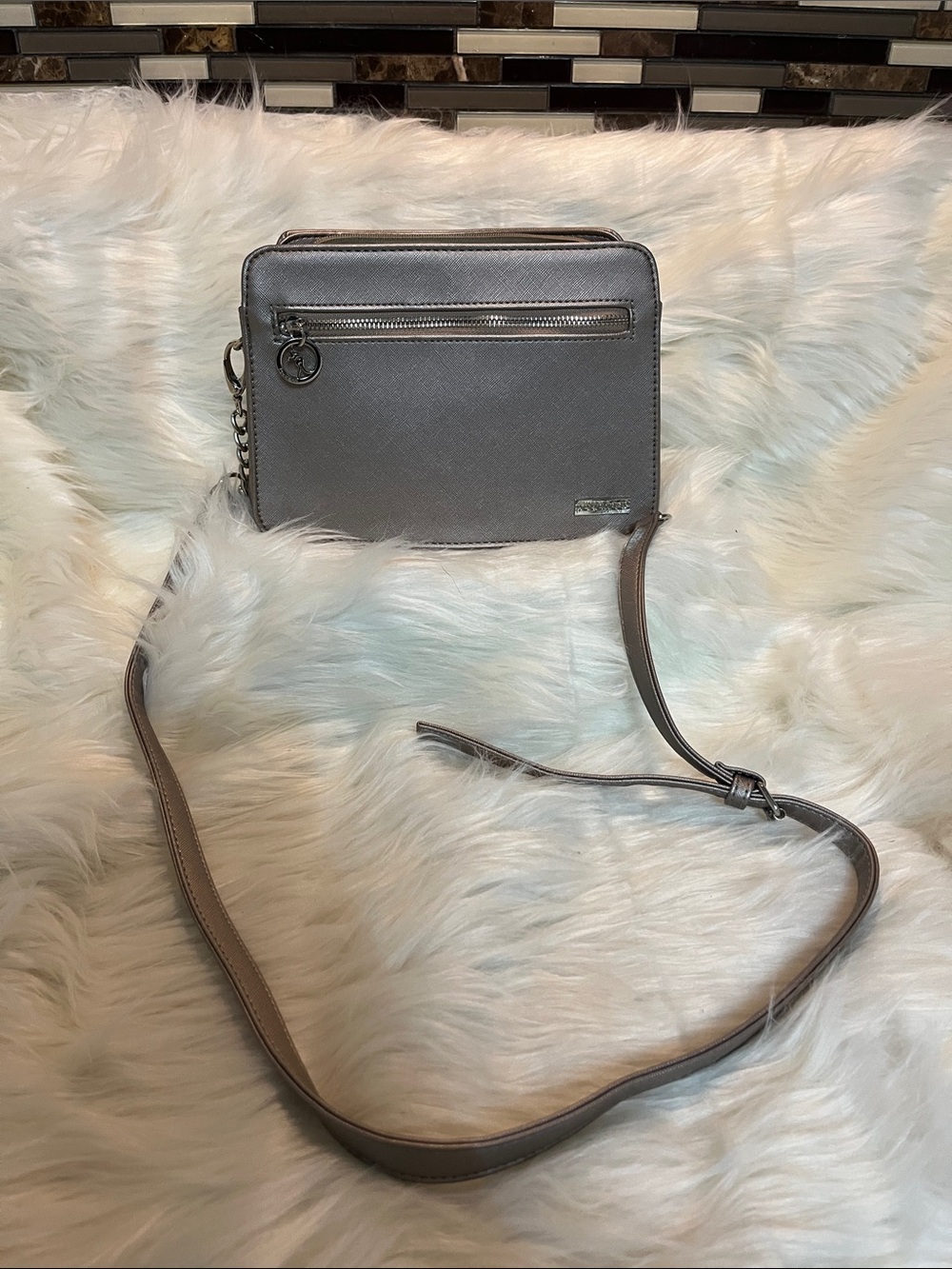 Saffiano Leather Crossbody Bag in Taupe - Michael Kors